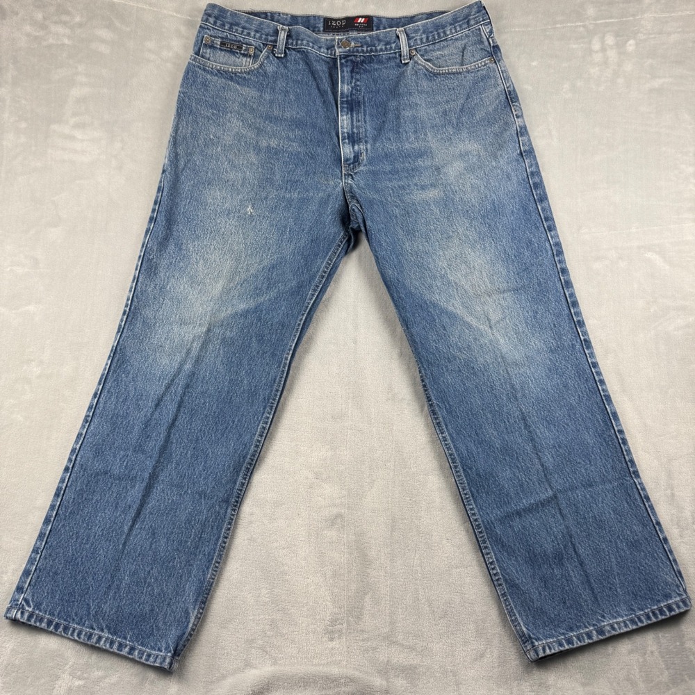 Vintage Y2K Made in Mexico IZOD Mens 100%‎ Cotton Relaxed Fit Blue Jeans 40x30
